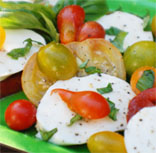 Delicious, quick and easy summer salads like watermelon, feta and black olive salad with mint, Italian caprese salad, and panzanella bread salad.