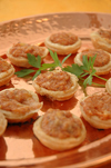 Camembert Cheese and Ham Tarts appetizer recipe by Marin French Cheese Company Rouge et Noir.