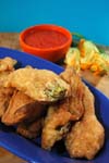 Fried Zucchini Blossoms with Especial Sauce