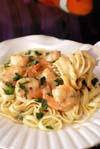 Shrimp Scampi with Fresh Linguini  Italian recipe.