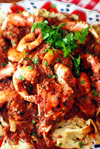 Shrimp and Crab Pasta Italian seafood recipe.
