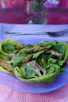Asparagus with Arugula and Watercress Salad recipe. 