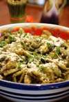 Patate Fagioli  (Green beans, potatoes, with basil) Italian recipe.