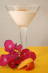 Mascarpone Soup with Floating Peach Sorbet dessert recipe