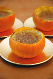 Double Pumpkin Brulee holiday dessert recipe.