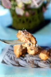 Morel Mushrooms Stuffed with Crab and Gruyere Cheese recipe.
