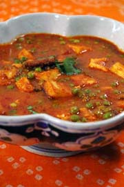 Mattar Paneer Indian recipe. Beyond Wonderful International Home Chef, India, Leela Manilal.