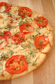 Quick and easy International Pizza with Schloss cheese recipe by Marin French Cheese Company&mdash;Rouge et Noir.