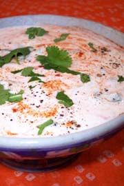 Cucumber-Mint Raita Indian recipe. Beyond Wonderful International Home Chef, Leela Manilal.