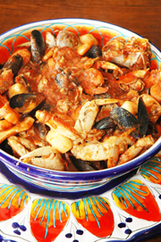 Cioppino Italian seafood stew recipe. By Beyond Wonderful International Home Chefs, Italy, Guido and Rita Ferro.