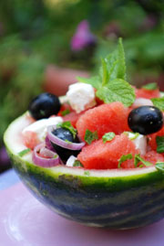 Watermelon, Feta and Kalamata Olive Salad recipe.