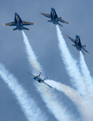 Blue Angels U.S. Naval flying team.