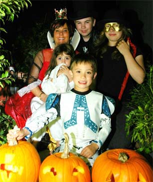 Beyond Wonderful  Halloween Pumpkin Carving Party. Barbara Adams with some of the little goblins.