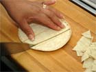 How to cut tortillas for making chips.