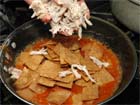 How to make Mexican chilaquiles roja recipe.