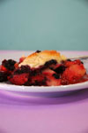 Cobbler fruit pan dessert recipe using apples and blackberries