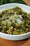 Pesto and Fusilli Pasta Italian recipe