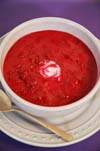 Beet Cabbage Potatoe Soup with Sour Cream and Dill recipe.