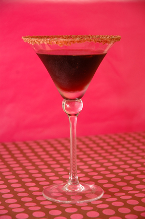 Chocolate Martini cocktail drink recipe. Valentine's Day recipe.