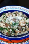 Risotto with  Mushrooms, Spinach and Parmesan Cheese	</br > Recipe