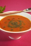 Roasted Tomato-Carrot Soup </br > with Pesto </br > Recipe