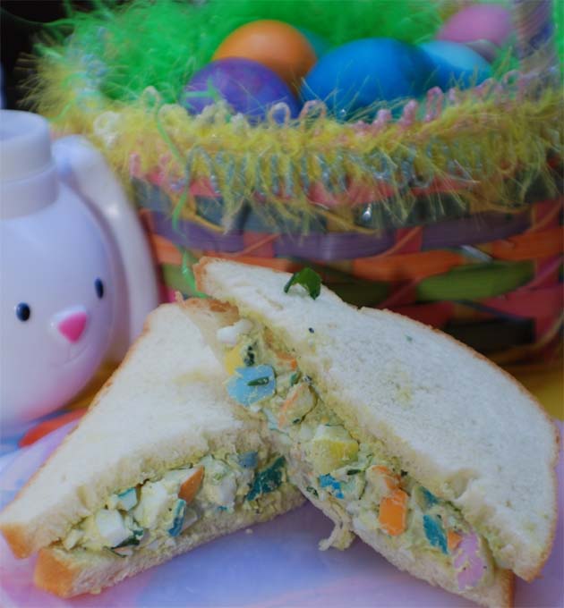 Easter egg salad sandwich recipe.