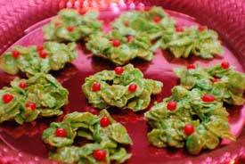 Christmas Wreath Cookies recipe. By Beyond Wonderful Baking Expert, Catherine Christensen.