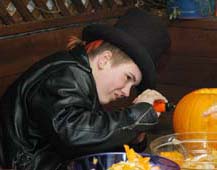 Beyond Wonderful Halloween Pumpkin Carving Party. Carving a work-of-art.