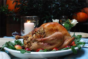 Roasted Turkey recipe for Thanksgiving holiday feast dinner.